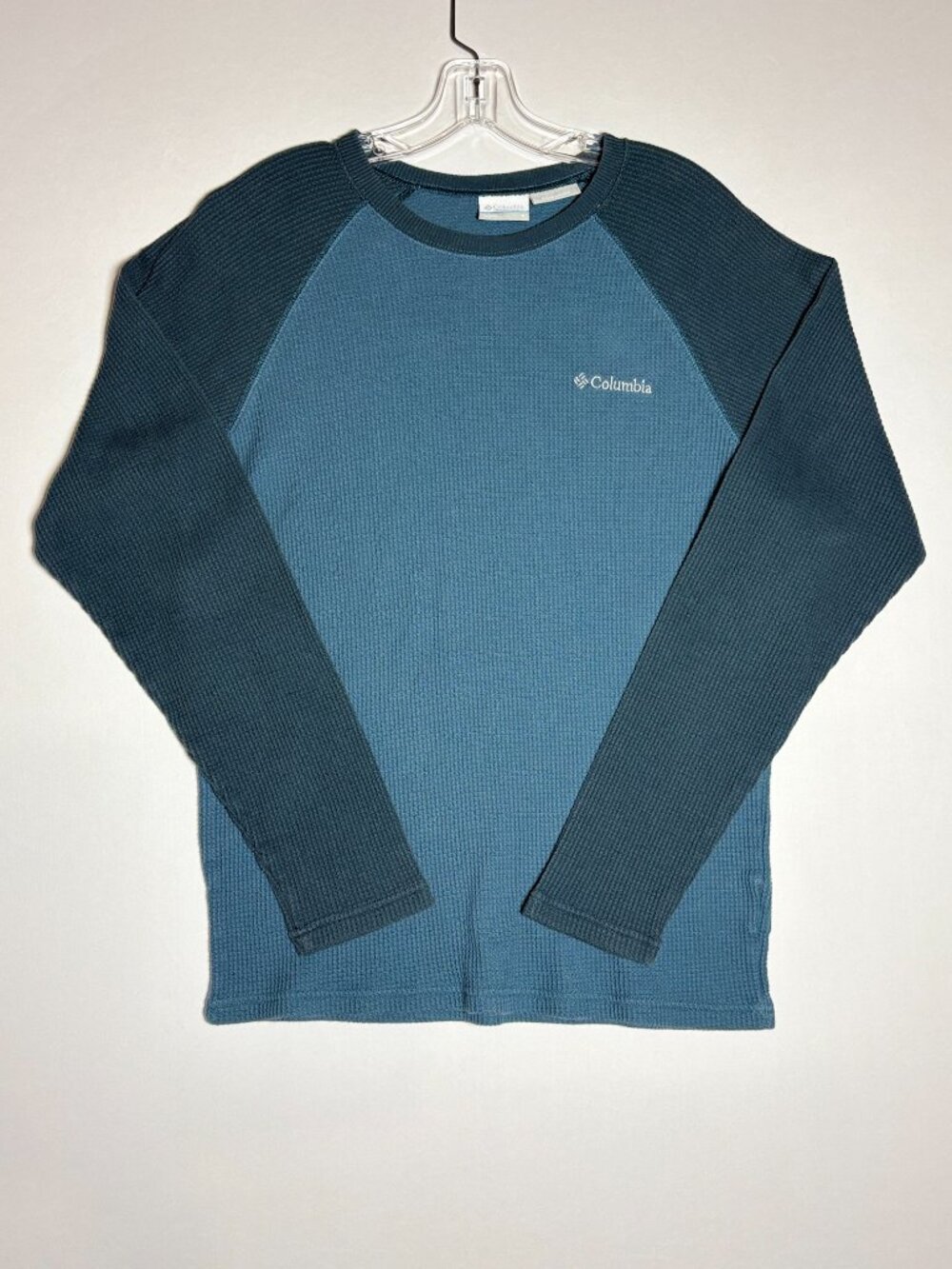 Columbia Omni-Wick Waggle Thermal Shirt Blue Raglan Long Sleeve Size S